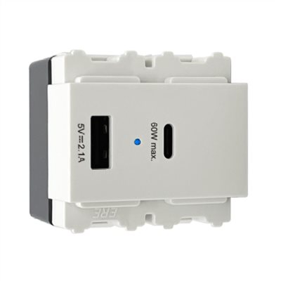 ERE-4312 (白) 60W氮化鎵Ga極速充電器(埋入式)