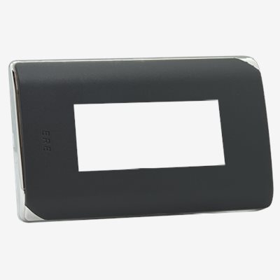 RCS-6003H　(灰) RICEME 縷光單聯蓋板三孔(銀邊)